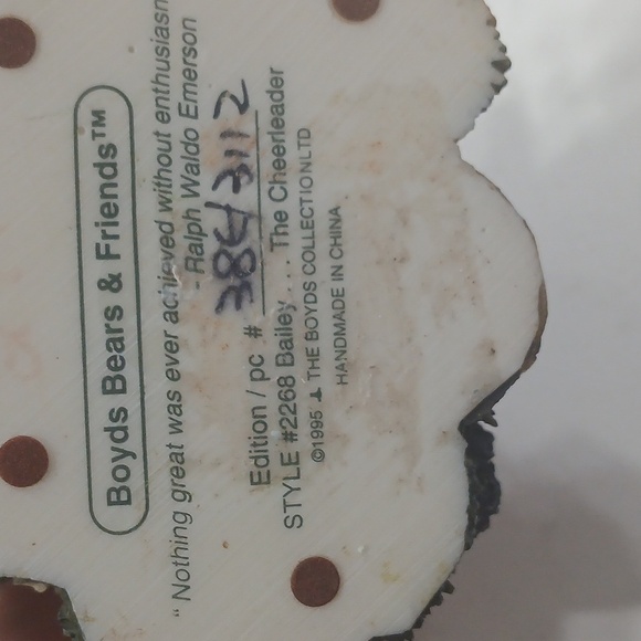 Boyds Bears and Friends, Cheerleader, hand made - Picture 4 of 4